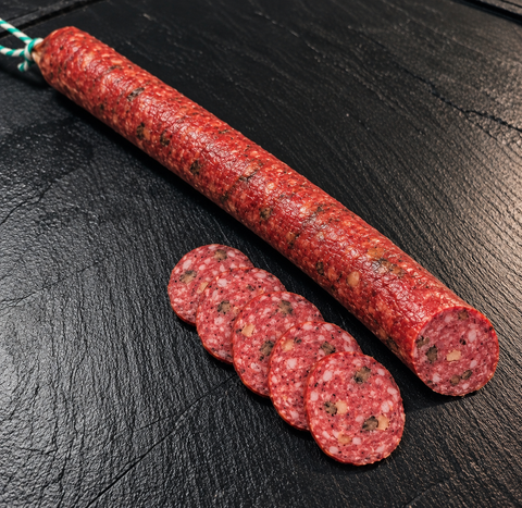 Wildschwein Salami mit Waldpilzen